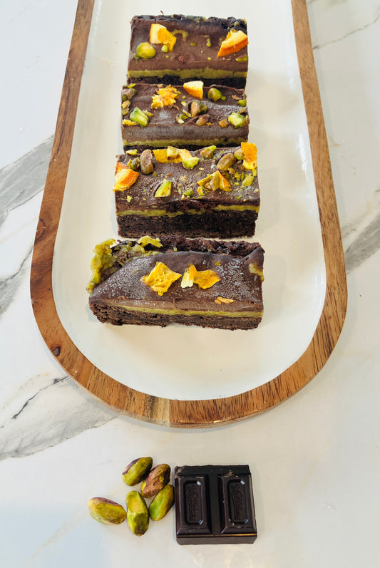 Pistachio Cream Orange Choc Brownie bar 4 pack