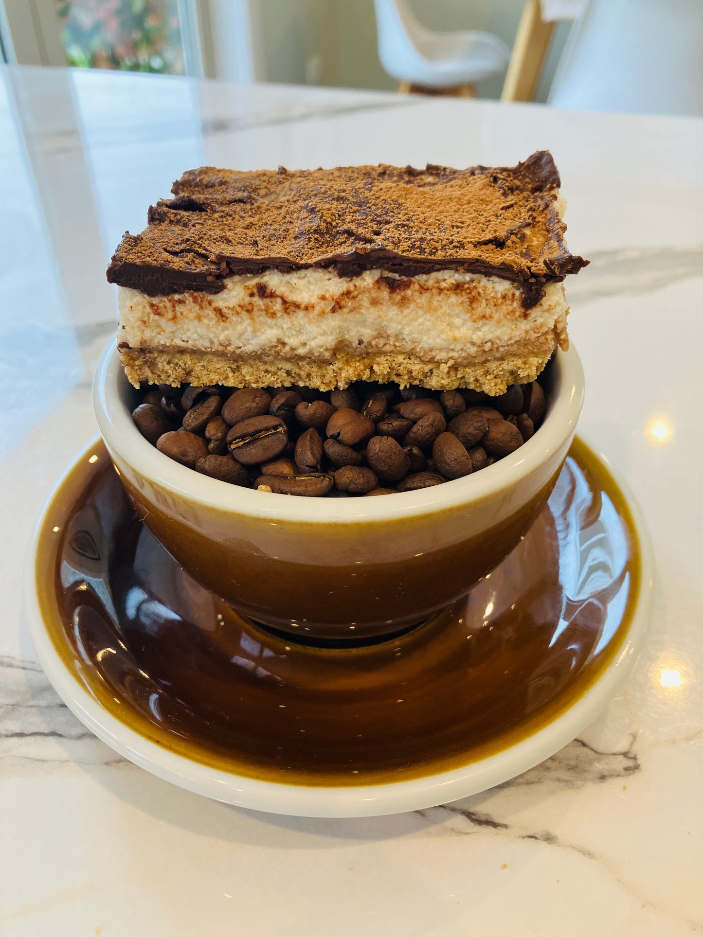 Vegan tiramisu slice made in New Zealand